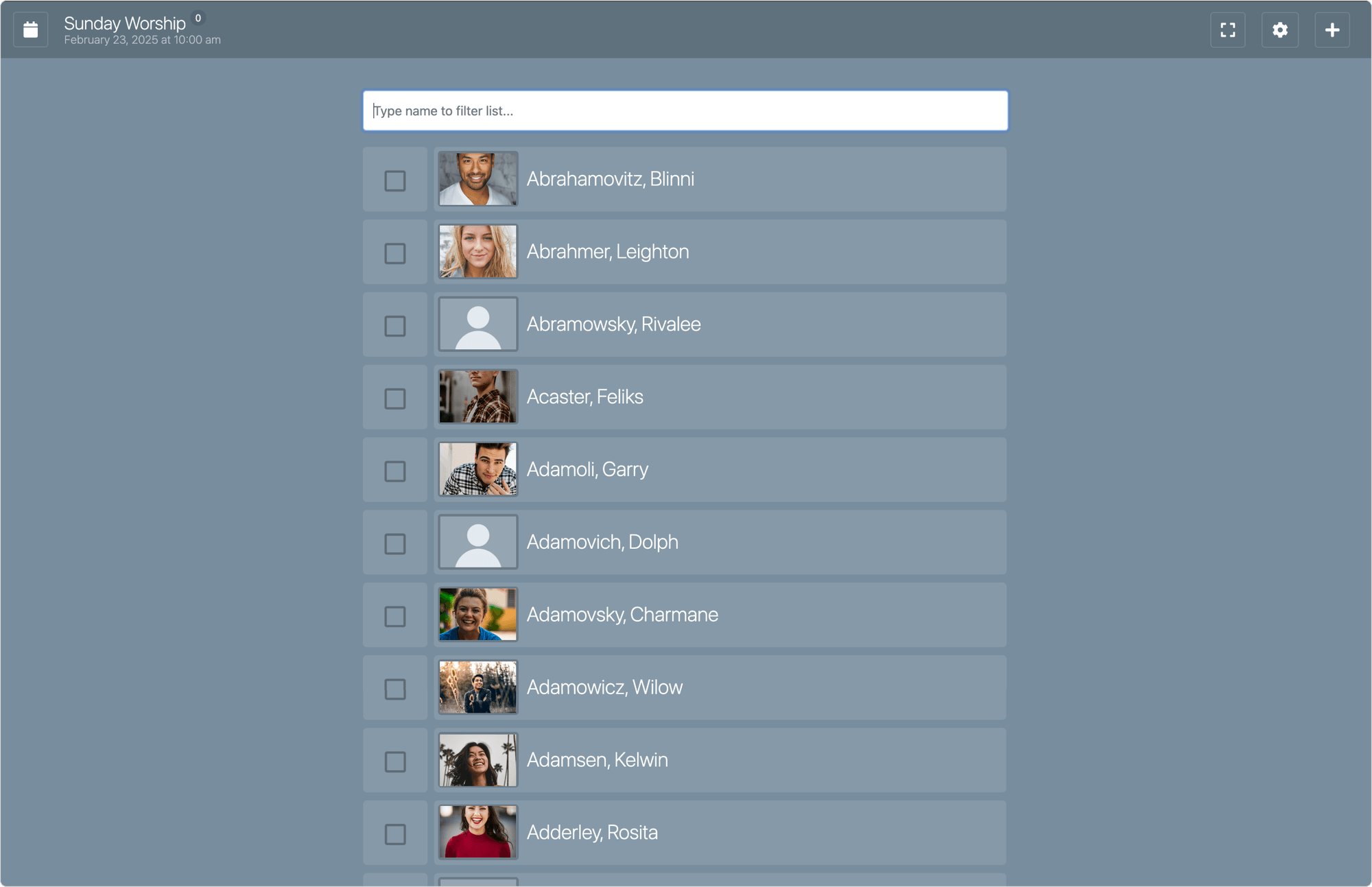 screenshot of Tithely Church Management
